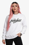Muldestausee Sweatshirt Weiss Sweatshirt Muldestausee-SkaterSweatshirt-streetwear-Sweatshirt-Women-white-Front-EnrolDesign-EnrolShop-Model01