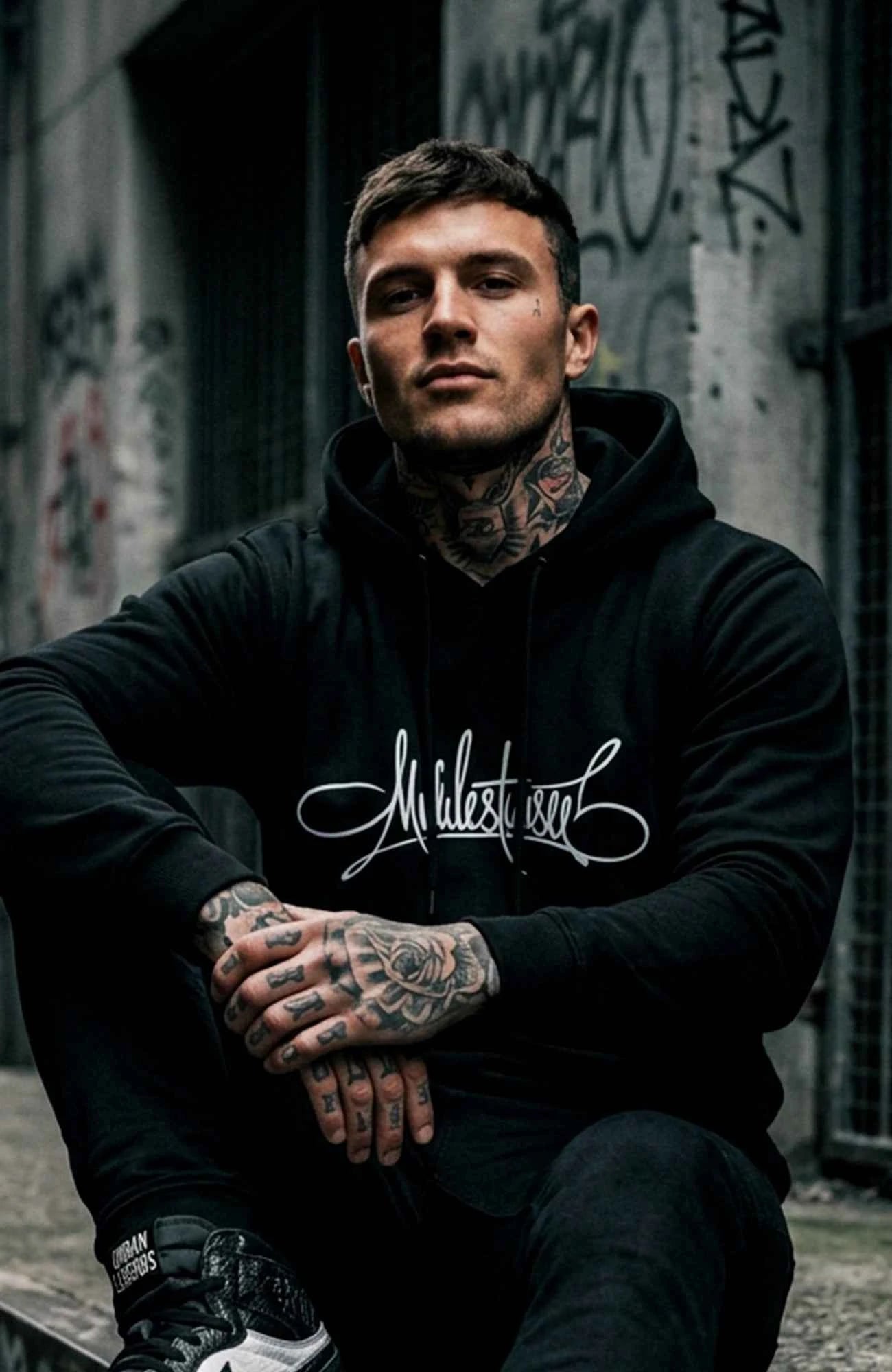 Muldestausee Script Hoodie – BlackEdition Hoodie Muldestausee_-_Art_-Herren_Skater_Hoodie-_streetwear-_Black_-_Front_-_EnrolDesign_-_EnrolShop_-_02