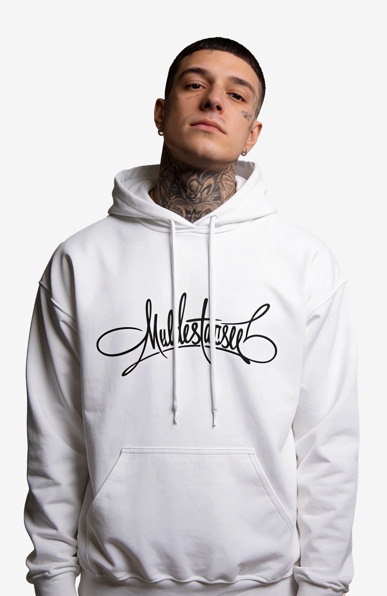 Muldestausee Script Hoodie – White Edition Hoodie Muldestausee_-_Art_-_Herren_Skater_Hoodie-_streetwear-_white_-_Front_-_EnrolDesign_-_EnrolShop