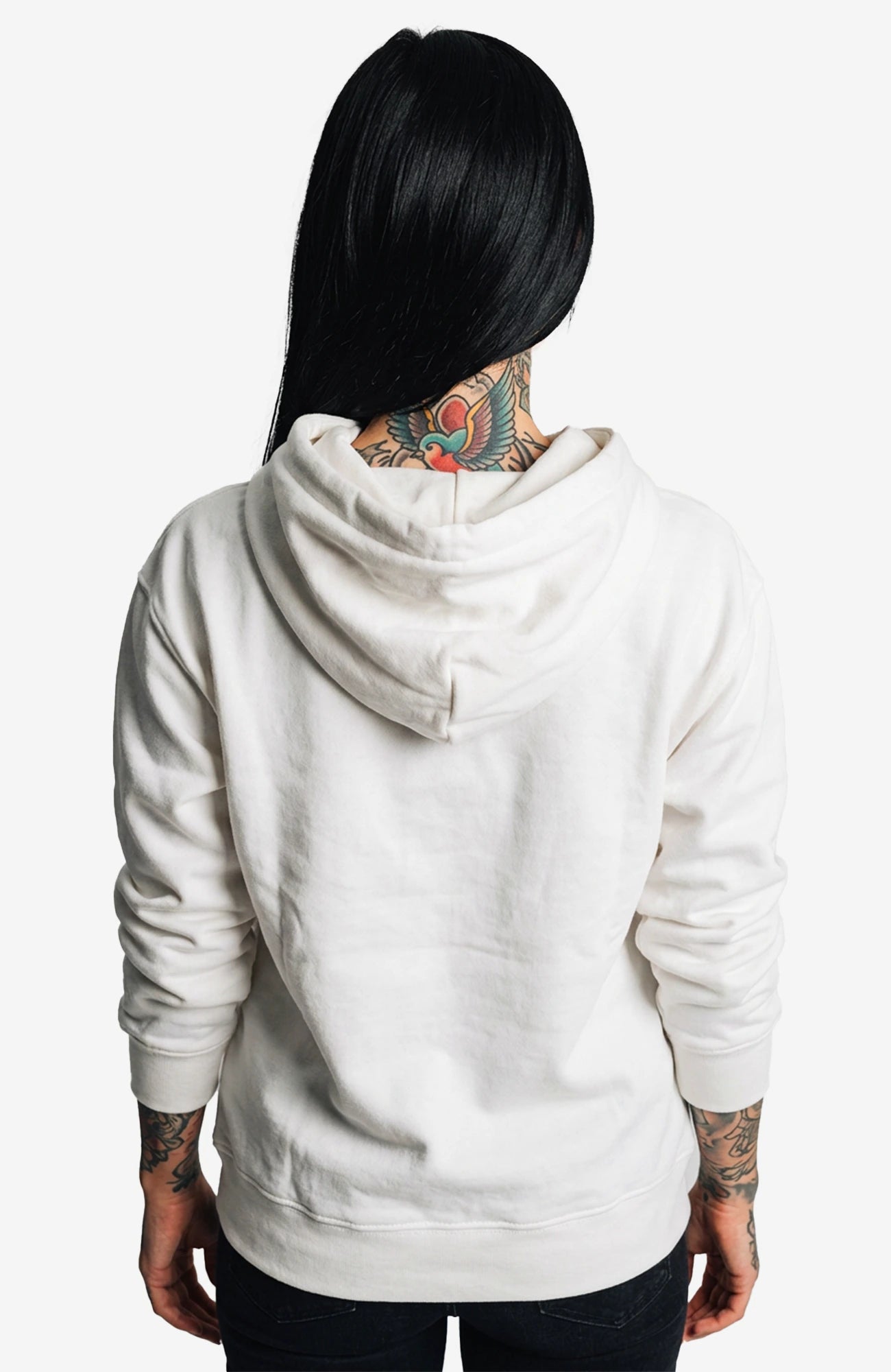 Muldestausee Hoodie Weiss – Minimalistischer Streetwear Hoodie Hoodie Muldestausee_-_Skater_Hoodie_-streetwear-Hoodie-white-Back_-_EnrolDesign_-_EnrolShop_-_Model_01
