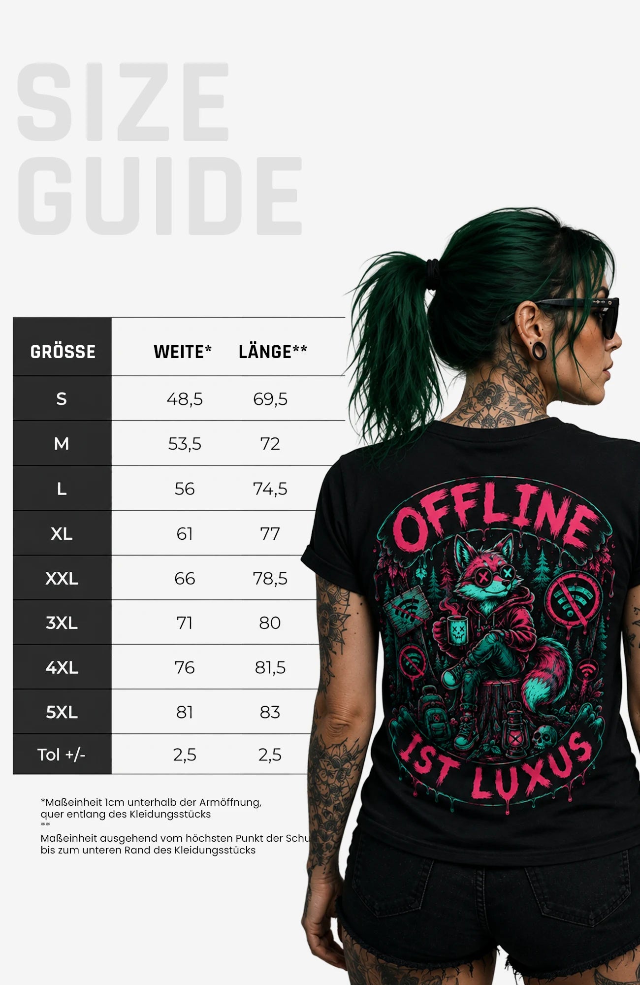 OFFLINE IST LUXUS | T-Shirt | Schwarz Shirt OfflineistLuxus-SkaterShirt-streetwear-tshirt-Black-Backprint-Frontprint-EnrolDesign-EnrolShop-Women08