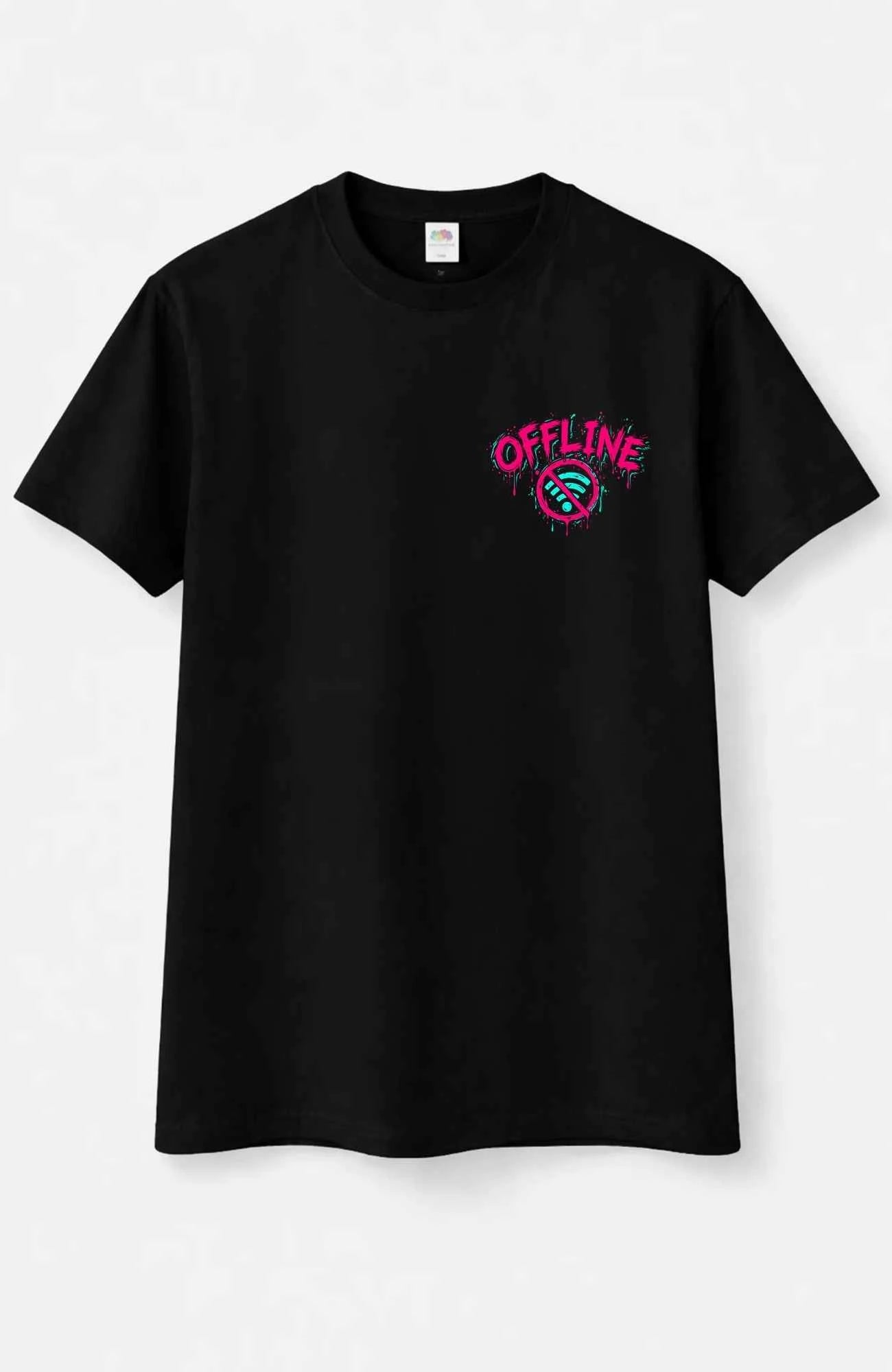OFFLINE IST LUXUS | T-Shirt | Schwarz Shirt OfflineistLuxus-SkaterShirt-streetwear-tshirt-Black-Backprint-Frontprint-EnrolDesign-EnrolShop