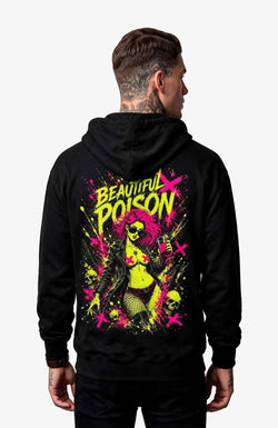 Beautiful Poison | Hoodie Herren | Schwarz Hoodie Poisen-SkaterHoodie-streetwear-Hoodie-black-Backside-EnrolShop-EnrolDesignMann01.