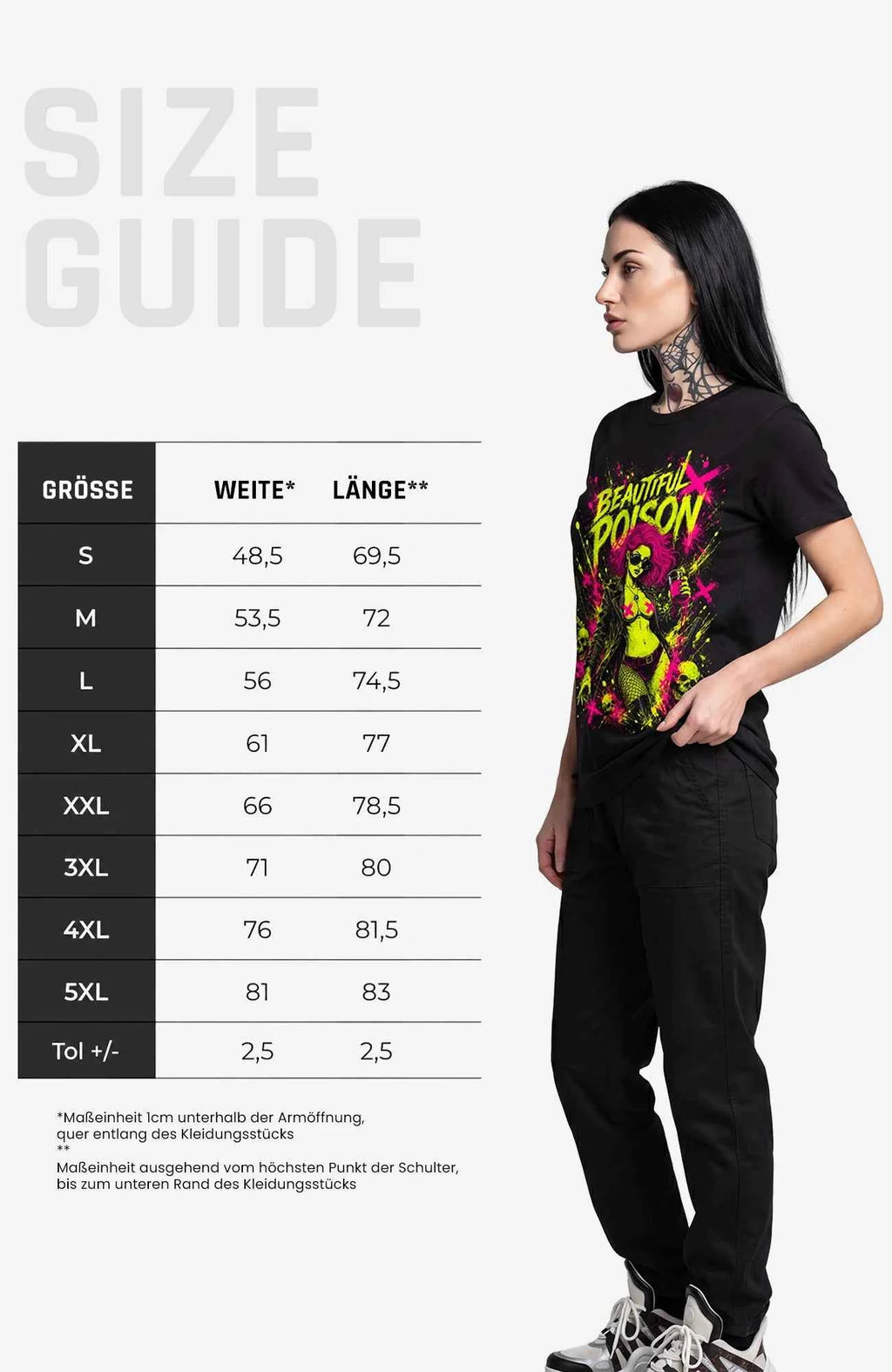 Beautiful Poison | T-Shirt | schwarz | Skater T-Shirt Shirt Poisen-SkaterShirt-streetwear-tshirt-black-Front-EnrolShop-EnrolDesign-SIZEGUIDE-women