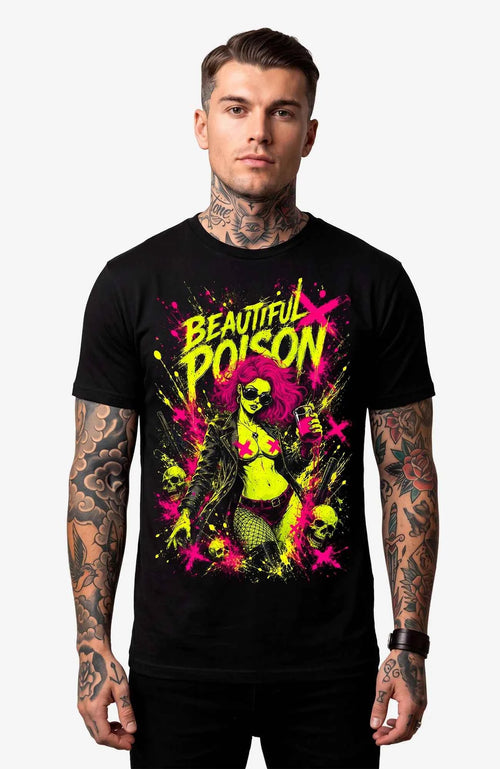 Beautiful Poison | T-Shirt | schwarz | Skater T-Shirt Shirt Poisen-SkaterShirt-streetwear-tshirt-black-Front-EnrolShop-EnrolDesign.-Mann01