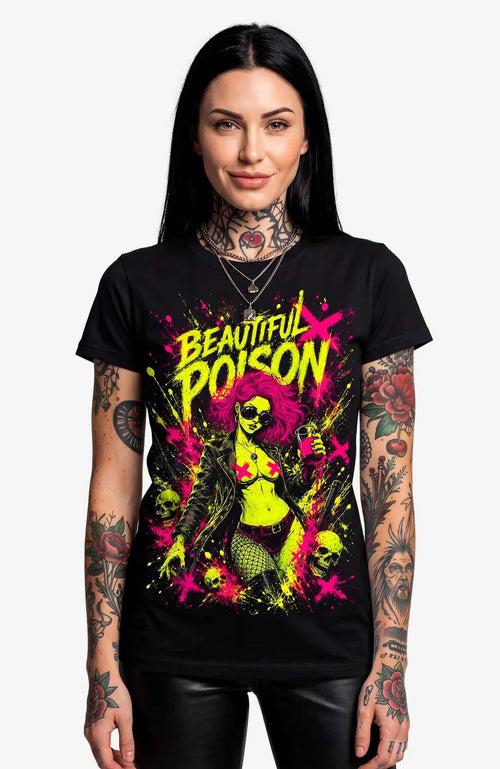 Beautiful Poison | T-Shirt | schwarz | Skater T-Shirt Shirt Poisen-SkaterShirt-streetwear-tshirt-black-Front-EnrolShop-EnrolDesign.-Women01
