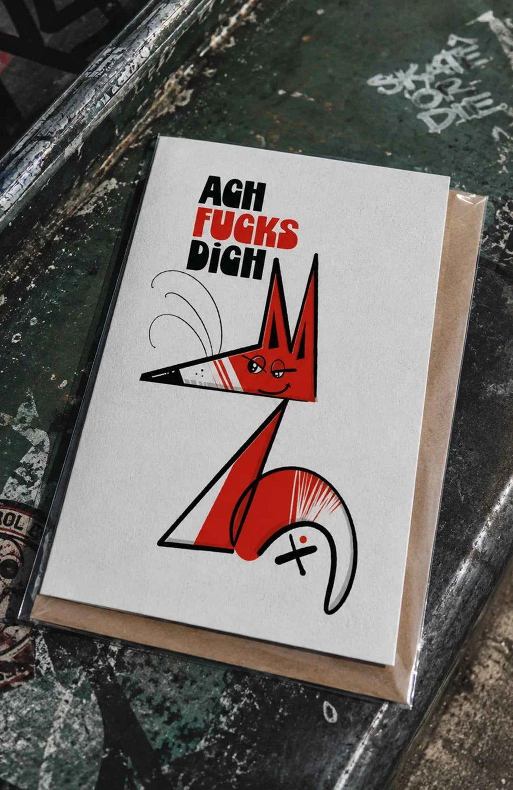 Ach Fuchs dich | Freche Postkarte mit Fuchs Postkarte Postkarte-AchFucksDich-EnrolShop-EnrolDesign-Sticker-Fuchs-Postkarte02