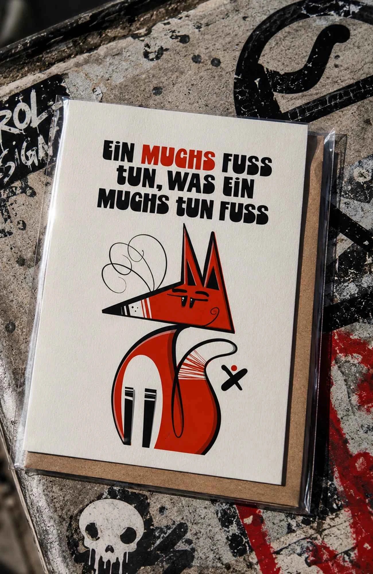 Ein Fuchs muss tun, was ein Fuchs tun muss | Freche Postkarte Postkarte Postkarte-EinMuchsfusstun-EnrolShop-EnrolDesign-Fuchs-Postkarte02