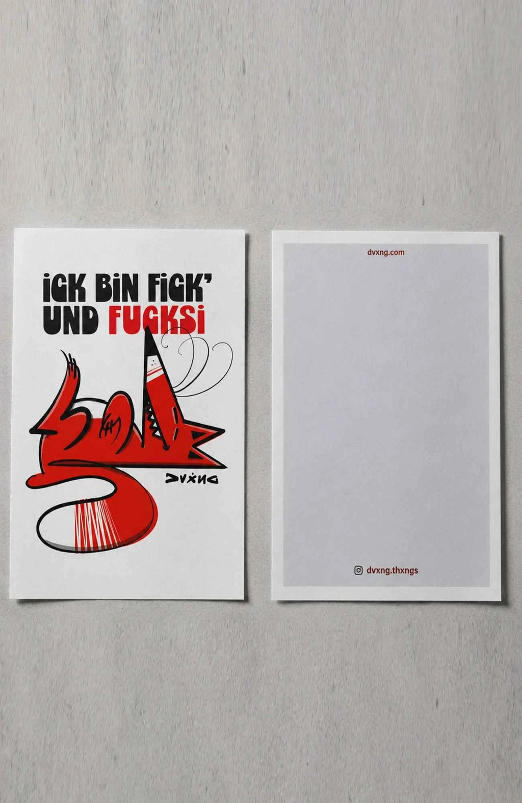 Ick bin Fick’ und Fucksi | Freche Postkarte mit Fuchs Postkarte Postkarte-ickbinFickundFucksi-EnrolShop-EnrolDesign-Fuchs-Postkarte03