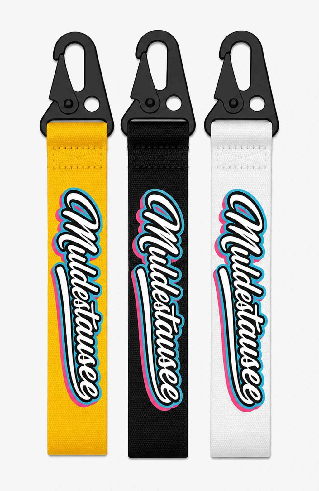 Muldestausee Schlüsselanhänger | Premium Schlüsselband mit Karabiner | Gelb, Schwarz oder Weiß Schlüsselanhänger Schluesselanhaenger-Muldestausee-3erBild-EnrolDesign-EnrolShop