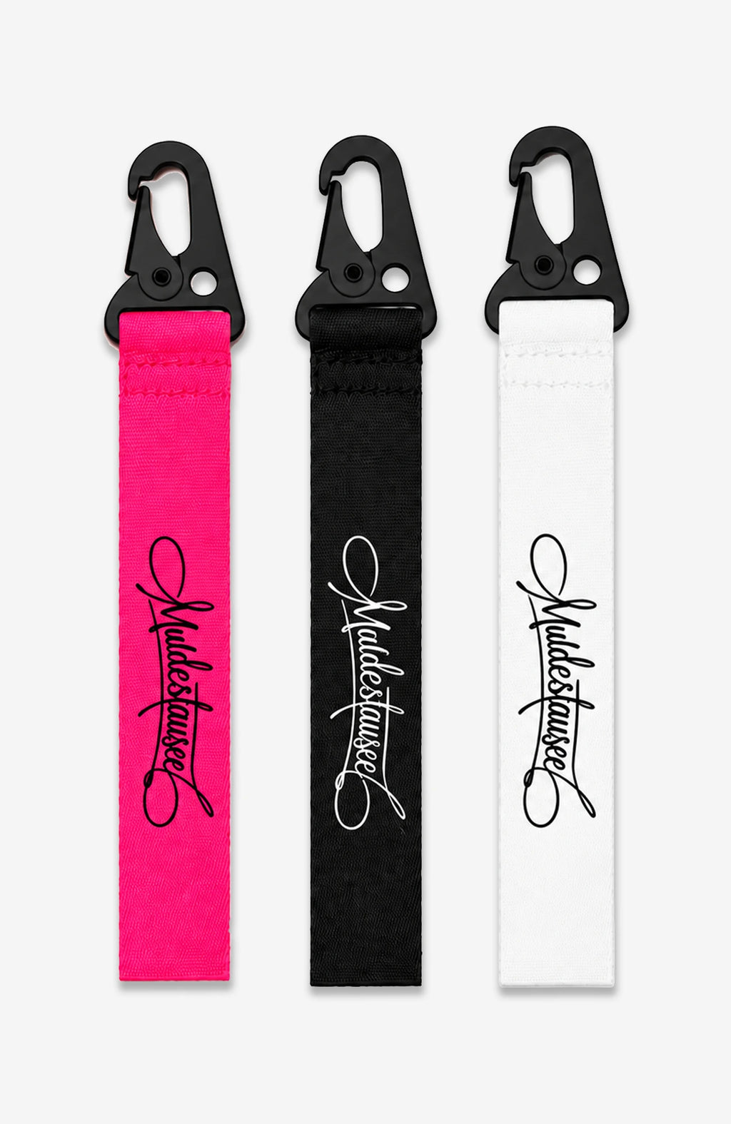 Muldestausee Script Schlüsselanhänger | Premium Schlüsselband mit Karabiner | Pink, Schwarz oder Weiß