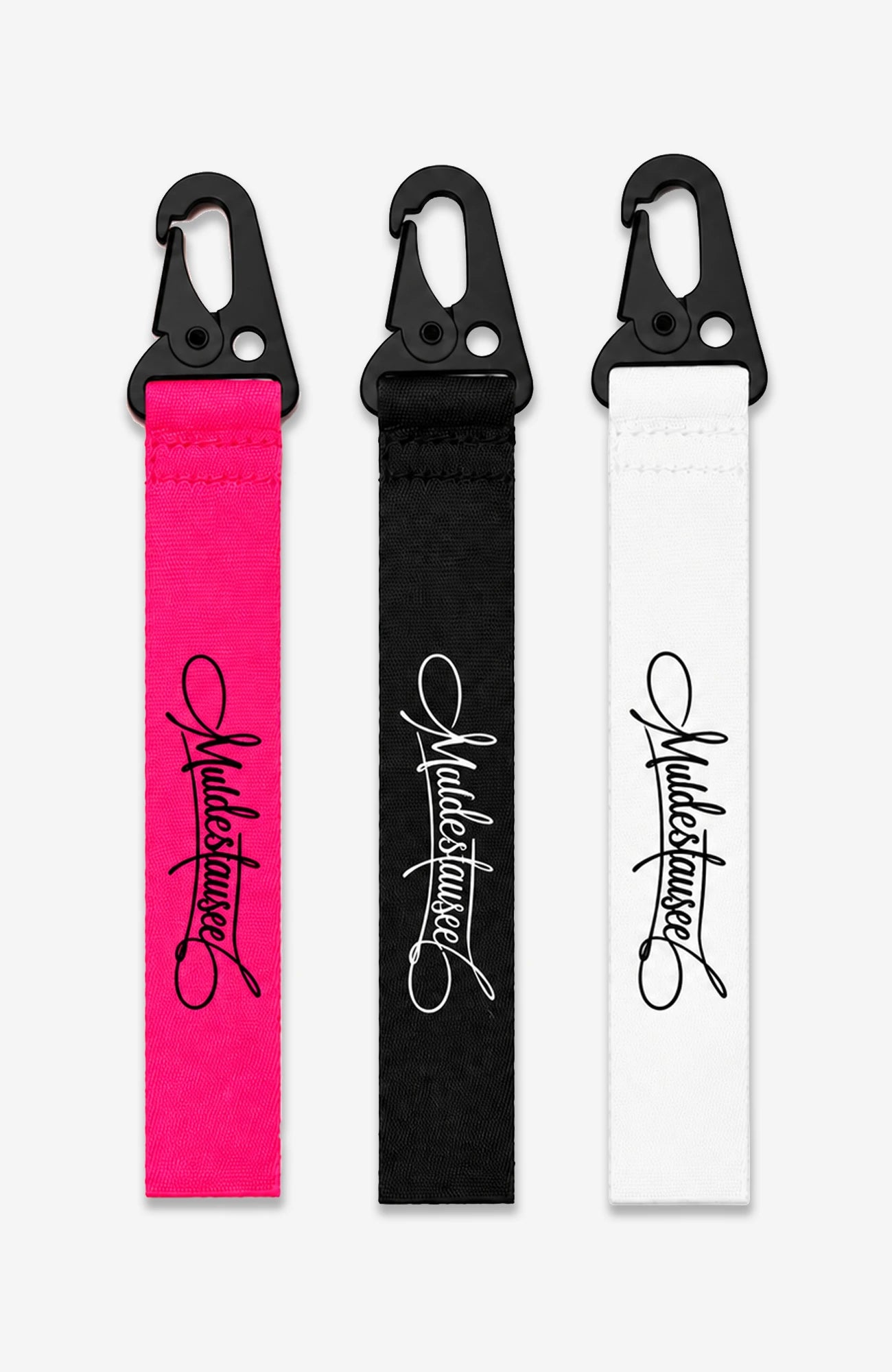 Muldestausee Script Schlüsselanhänger | Premium Schlüsselband mit Karabiner | Pink, Schwarz oder Weiß