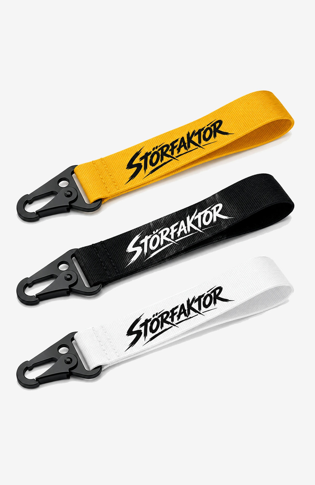 Störfaktor Schlüsselanhänger | Premium Schlüsselband mit Karabiner | Gelb, Schwarz oder Weiß