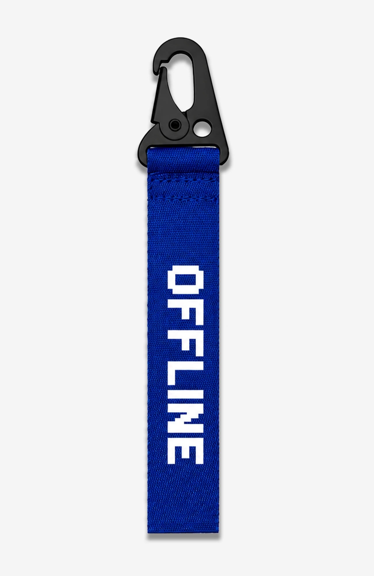 Offline Schlüsselanhänger | Premium Schlüsselband mit Karabiner | Blau, Schwarz oder Weiß