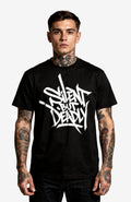 Silent But Deadly – Look Bundle - Shirt + Sticker Bundle Silent_but_Deadly-_EnrolDesign_-streetwear-tshirt-black-Front_-_Mann_01
