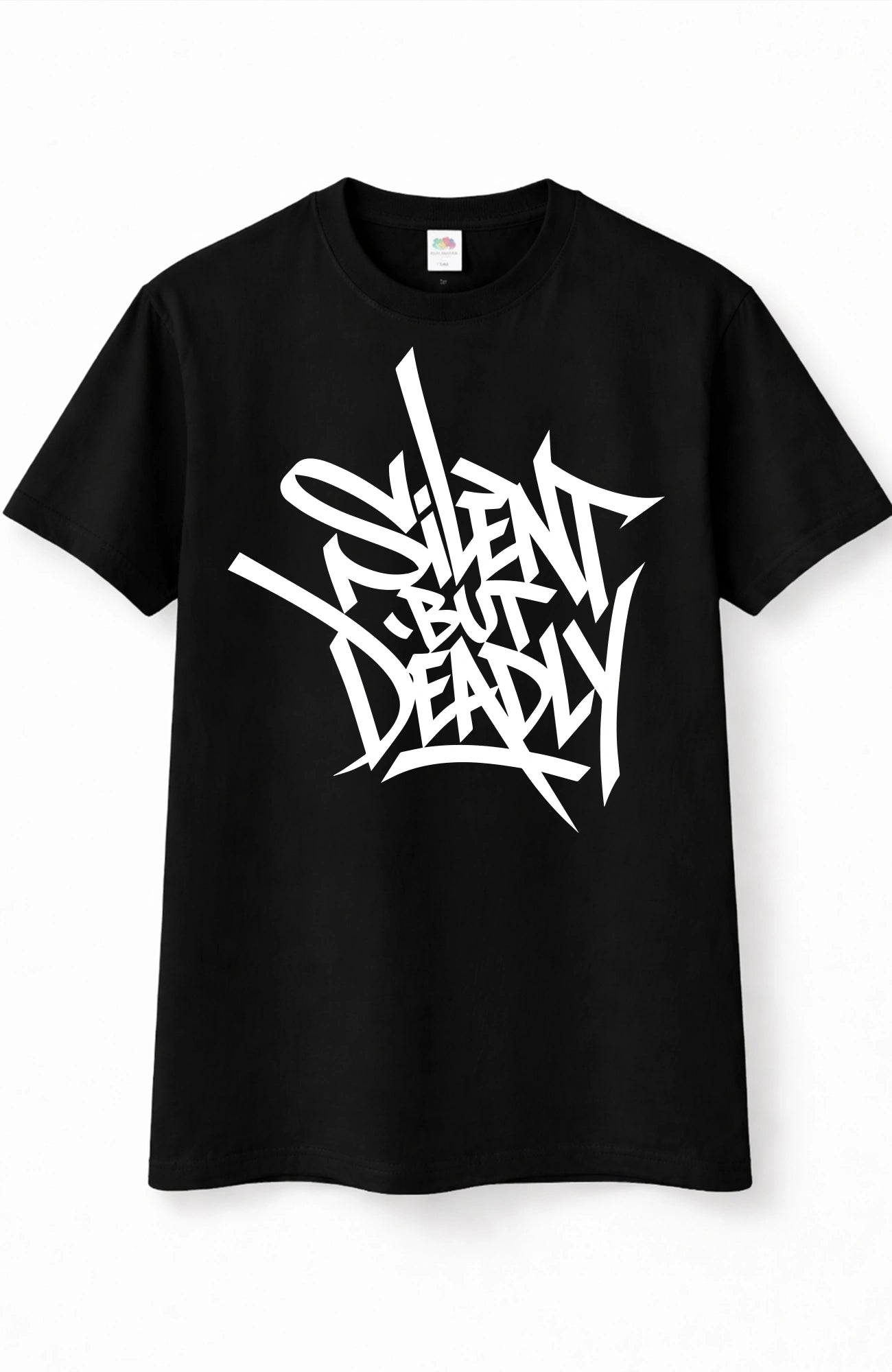 Silent But Deadly – Look Bundle - Shirt + Sticker Bundle SilentbutDeadly-EnrolDesign-streetwear-tshirt-schwarz-Frontwebp
