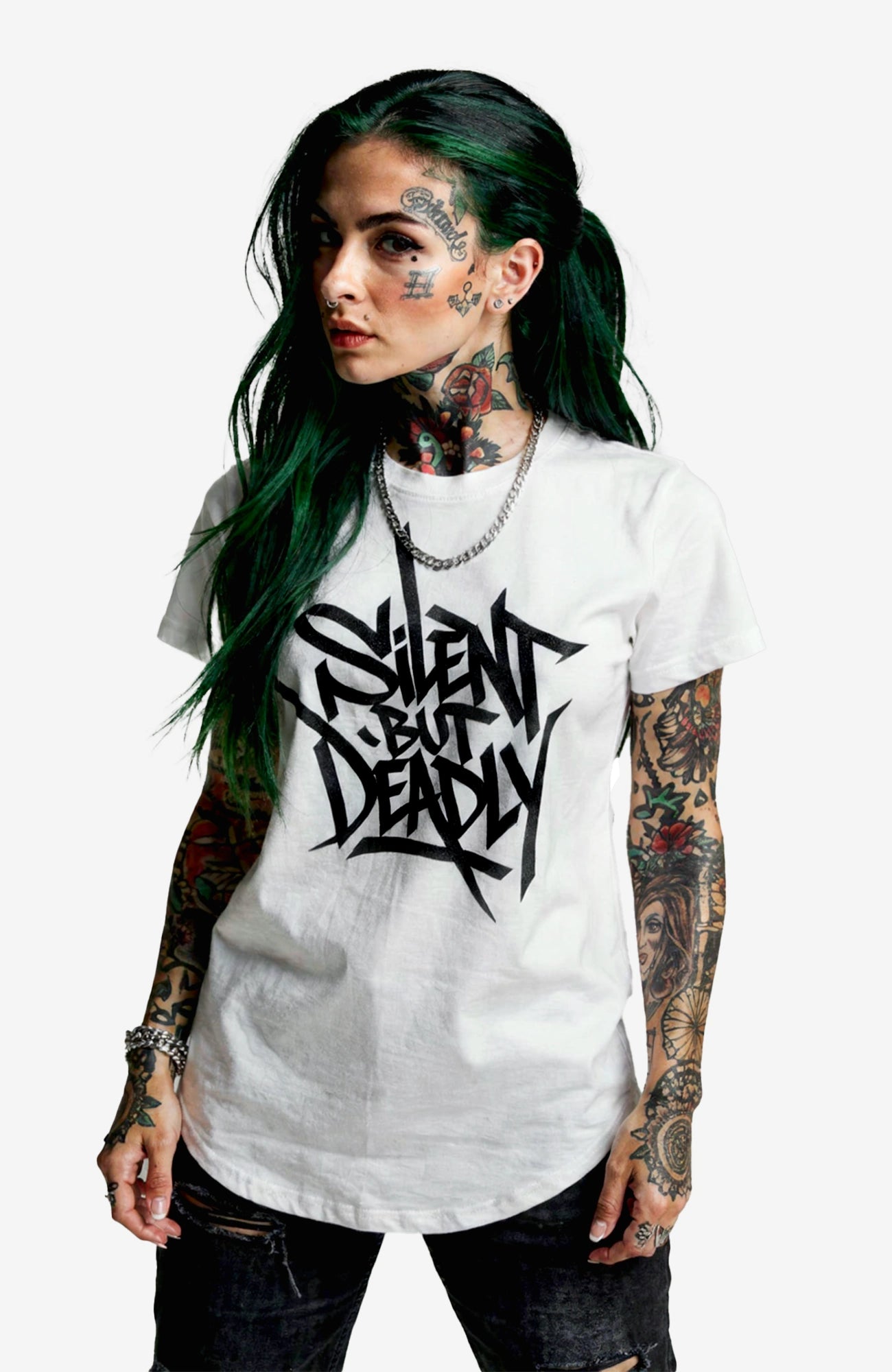 Silent But Deadly T-Shirt – Streetwear Shirt Weiß Shirt SilentbutDeadly-EnrolDesign-streetwear-tshirt-weiss-Frontmodel01