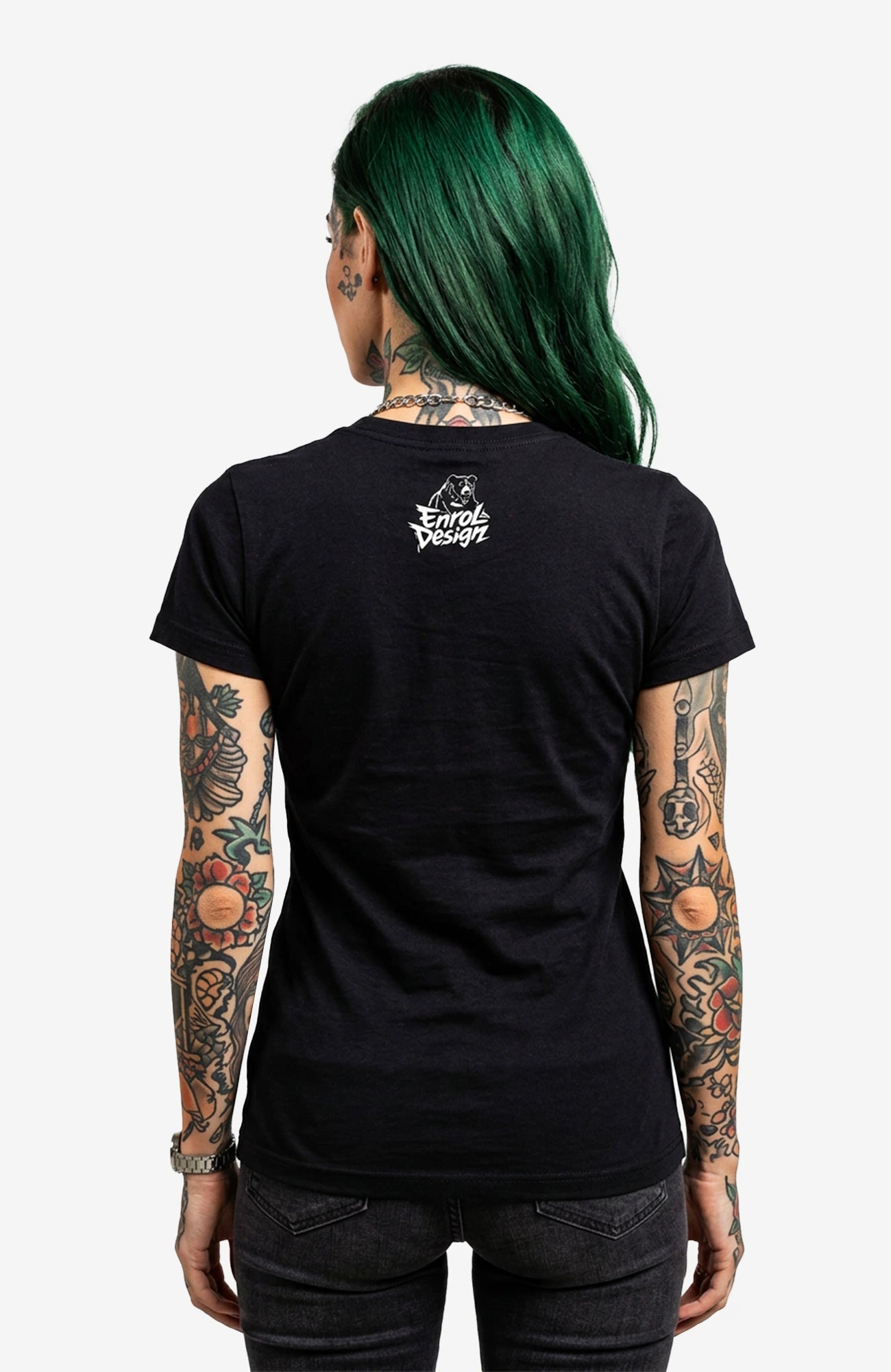 Skate the Apocalypse T-Shirt – Skater Shirt Schwarz Shirt Skate-the-Apocalypse-streetwear-Black-Back-Model-01