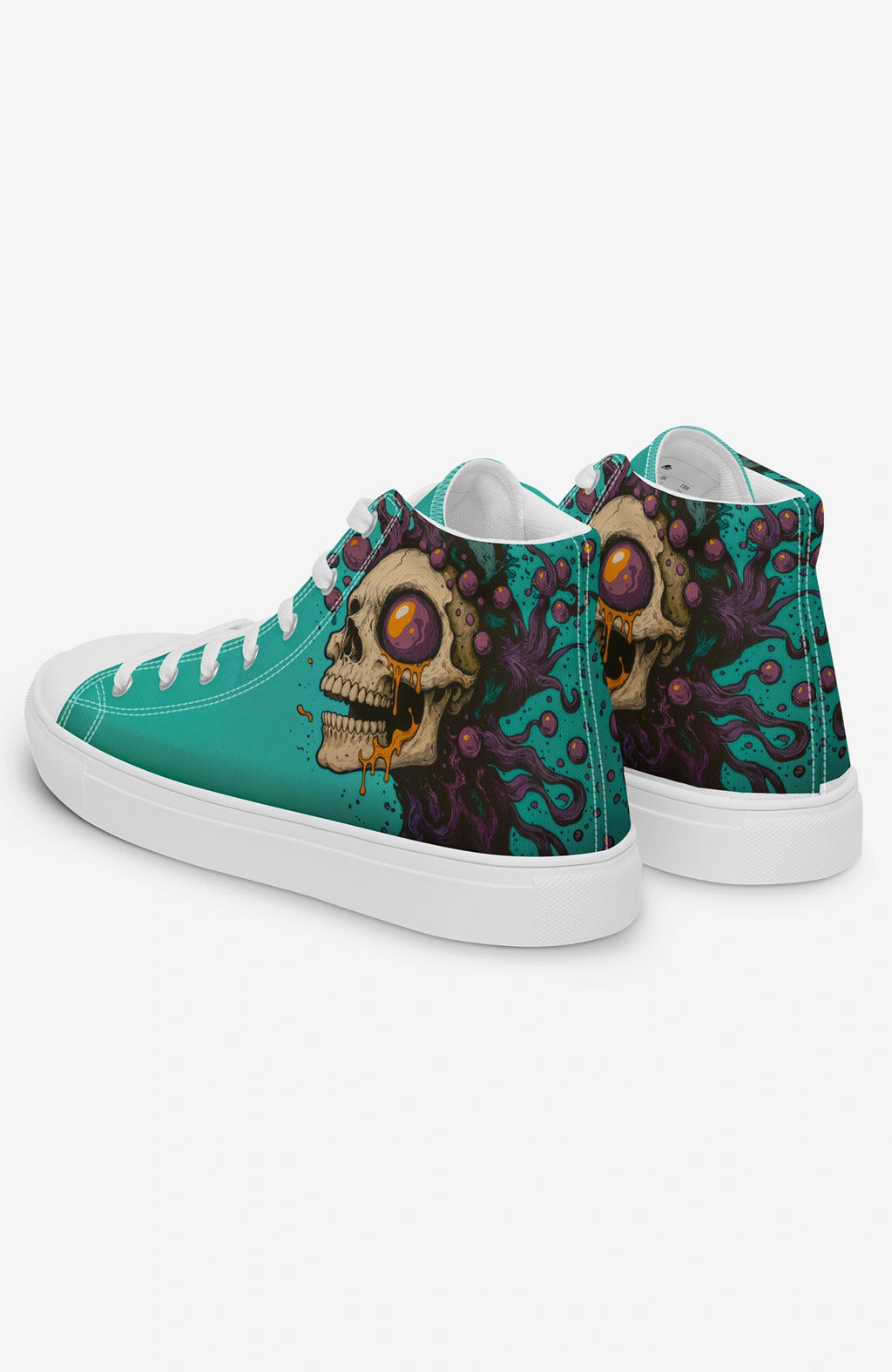 Toxic Skull High Tops | Herren Sneaker Skull-high-top-sneaker-Green-streetwear-bunt-canvas-enroldesign-04