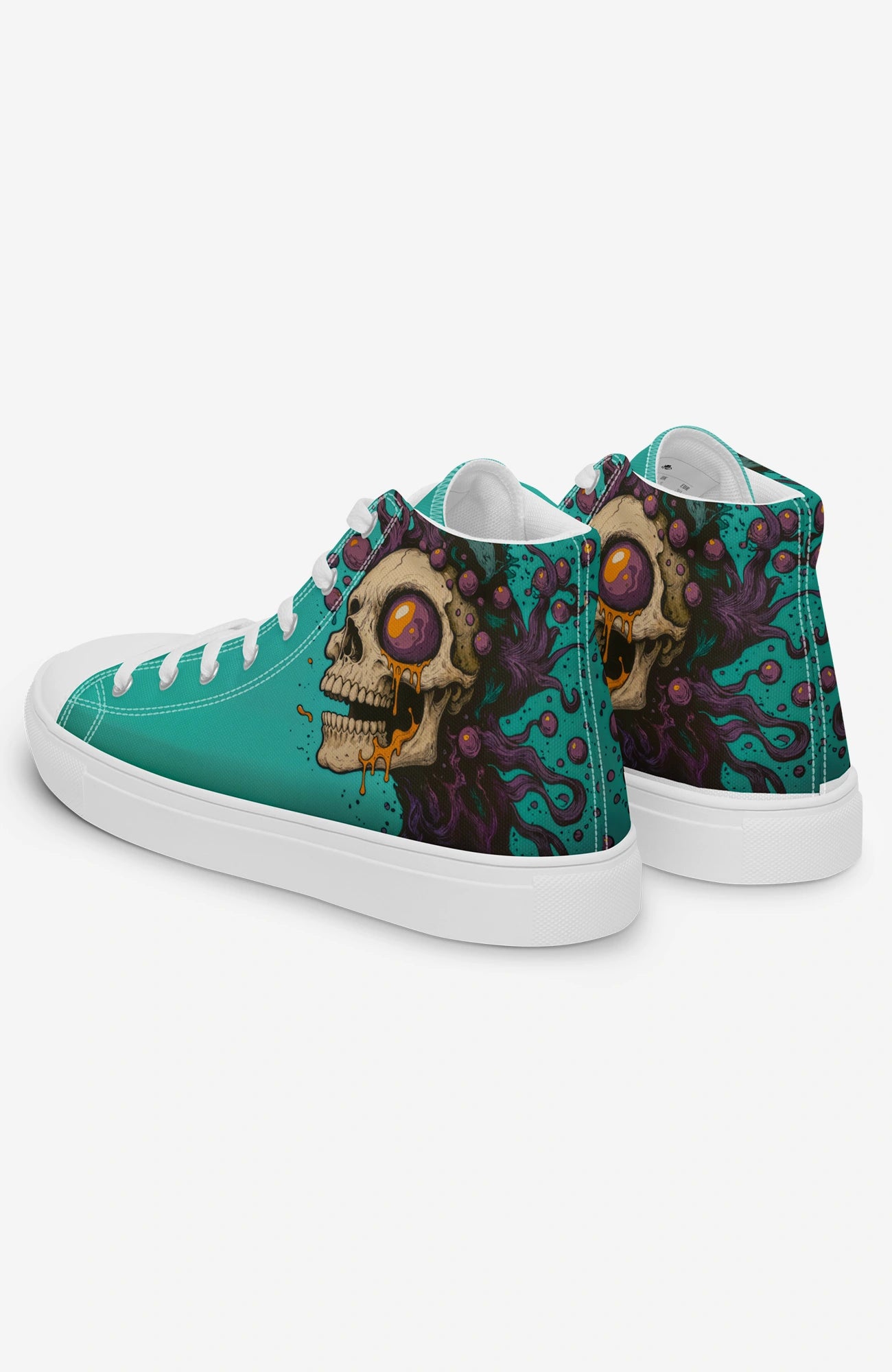Toxic Skull High Tops | Herren Sneaker Skull-high-top-sneaker-Green-streetwear-bunt-canvas-enroldesign-04