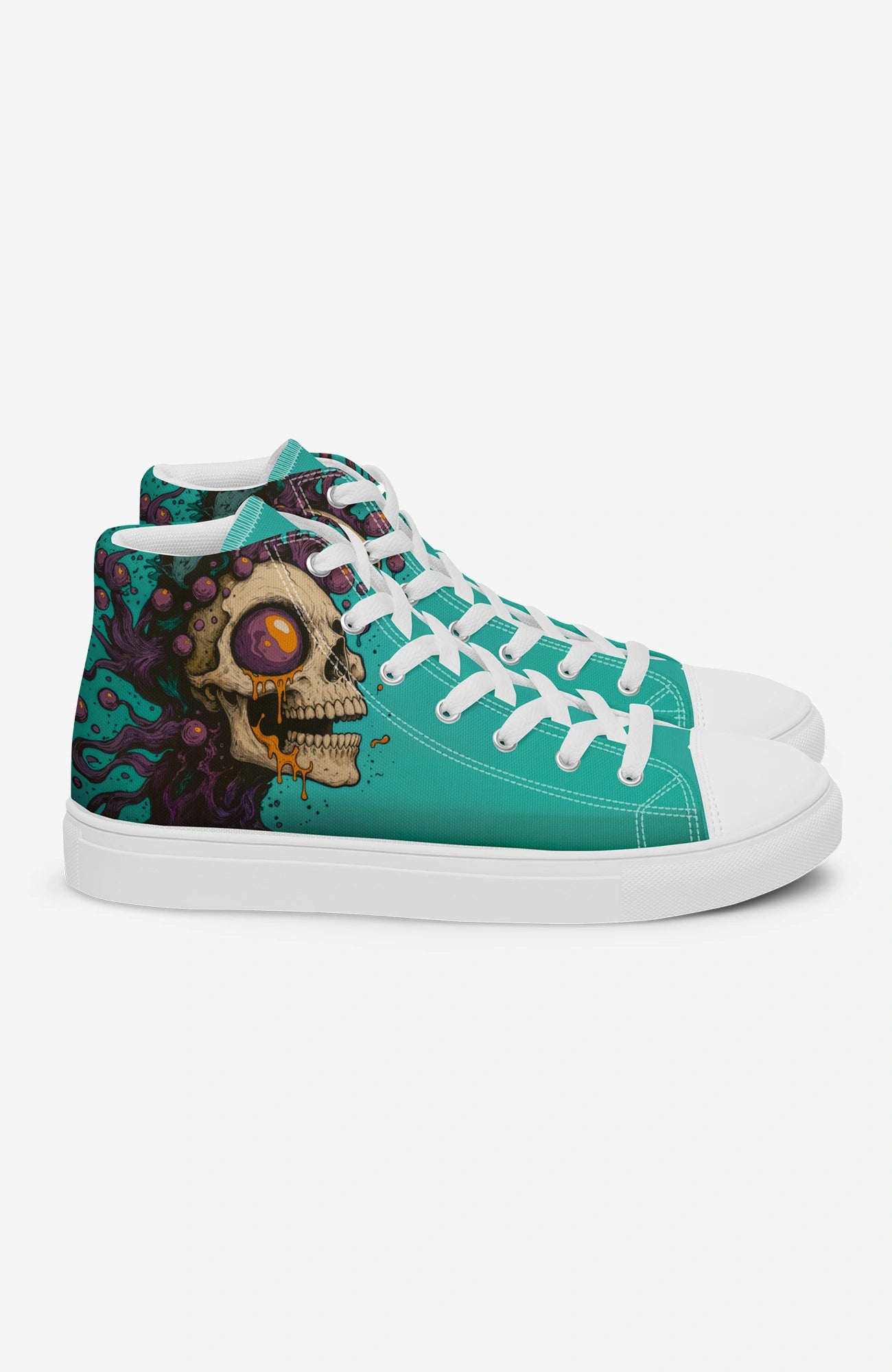 Toxic Skull High Tops | Herren Sneaker Skull-high-top-sneaker-Green-streetwear-bunt-canvas-enroldesign-05