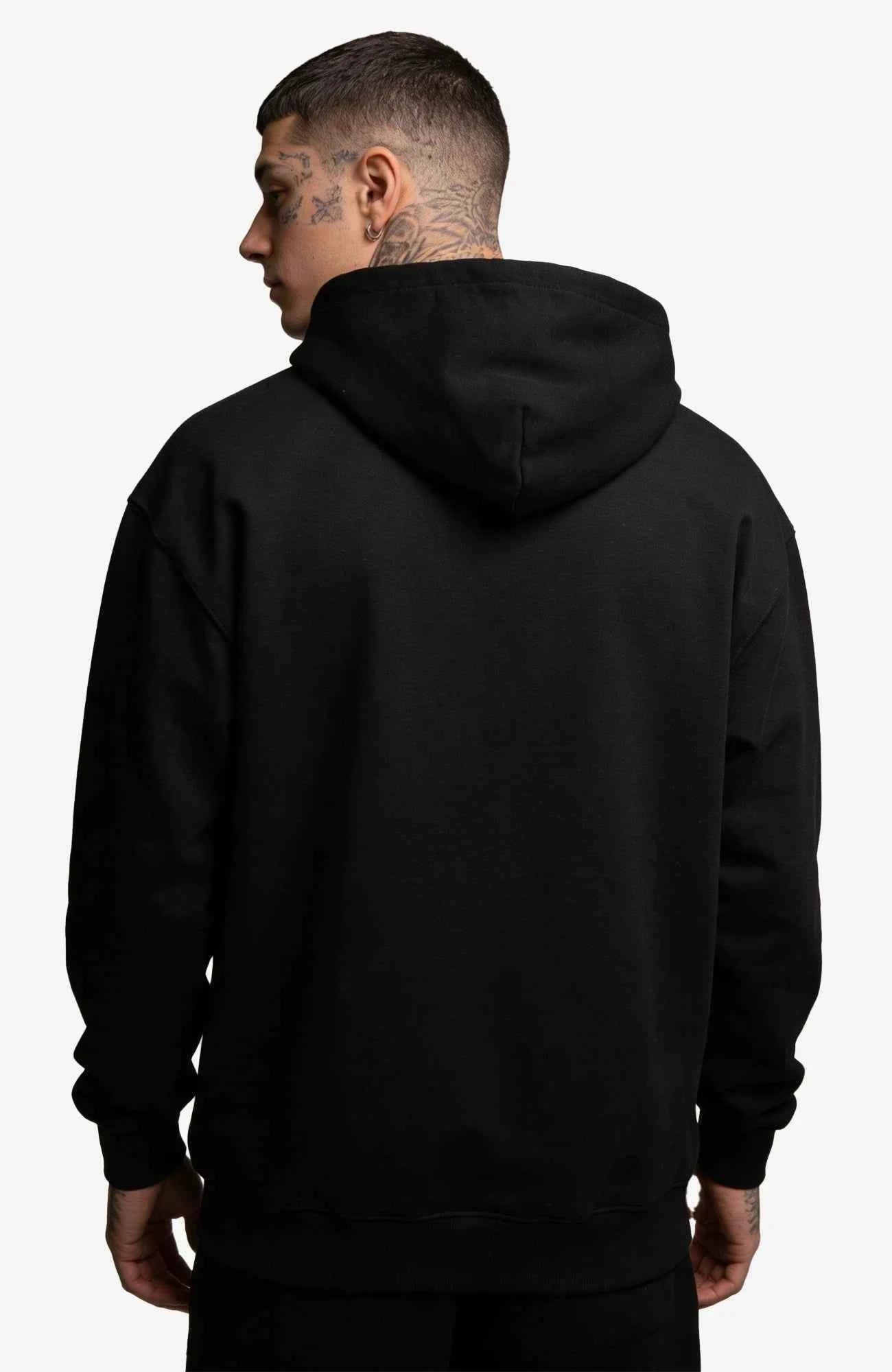 System Error Hoodie – Dark Streetwear Statement Hoodie SystemError-EnrolDesign-streetwear-Hoodie-black-Back-Male-EnrolShop.-Model01