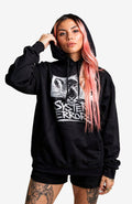 System Error | Hoodie | Dark Streetwear Statement Hoodie SystemError-EnrolDesign-streetwear-Hoodie-black-Front.-Famale-EnrolShop.-Model01