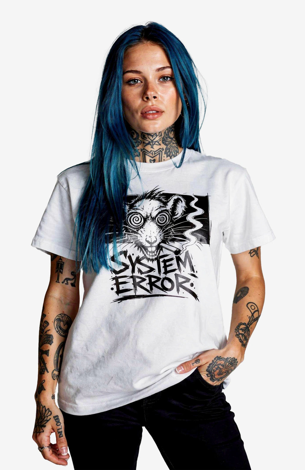 System Error T-Shirt – White Edition Shirt SystemError-EnrolDesign-streetwear-skater-T-Shirt-white-Front-EnrolShop-Model1