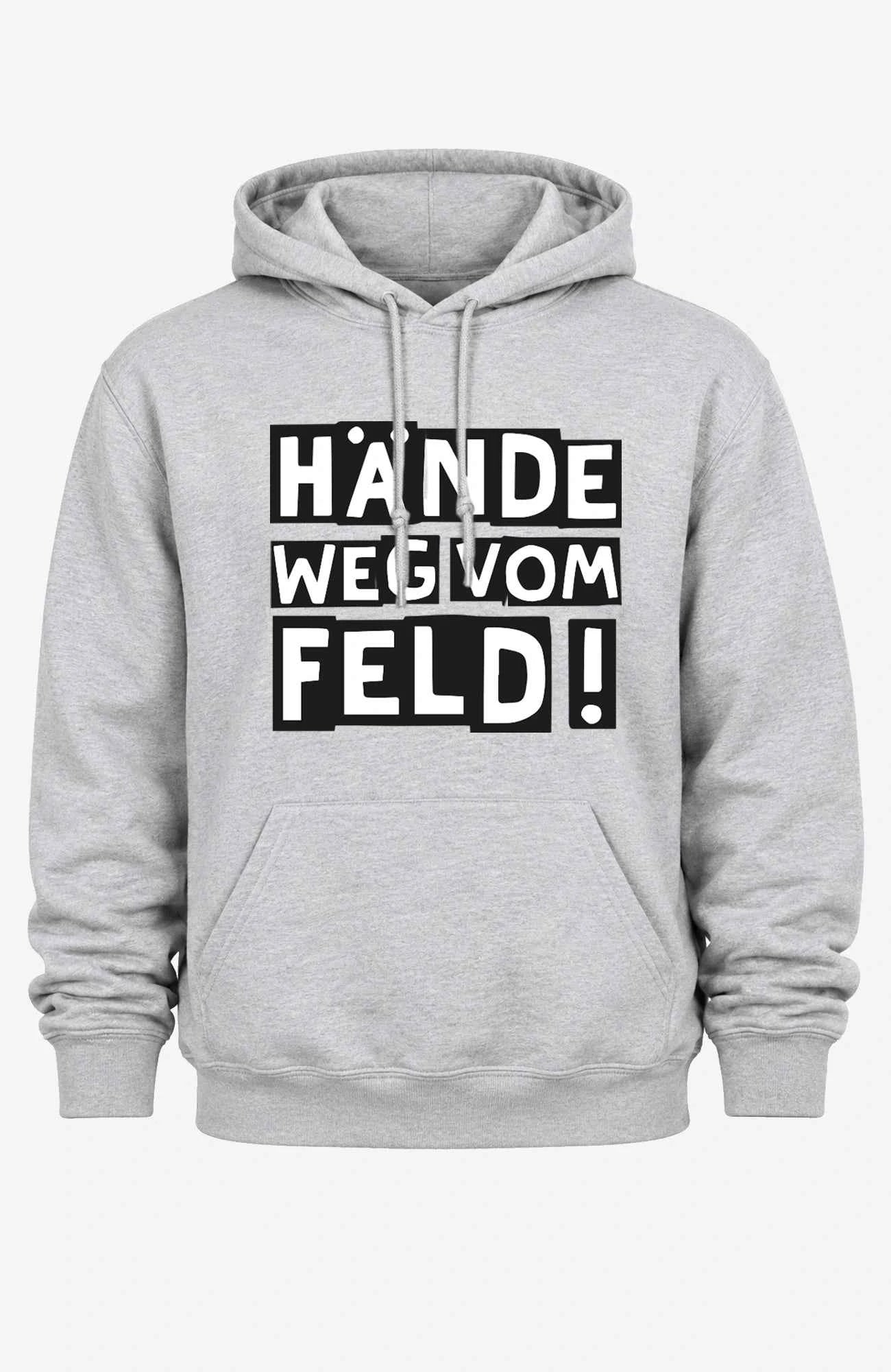 Hände weg vom Feld! | Hoodie | Unisex | Tempelhofer Feld Berlin Statement Hoodie Grau Hoodie Tempelhofer_Feld_-_Hoodie_-_Grey_-_Front_-_EnrolDesign_-_EnrolShop