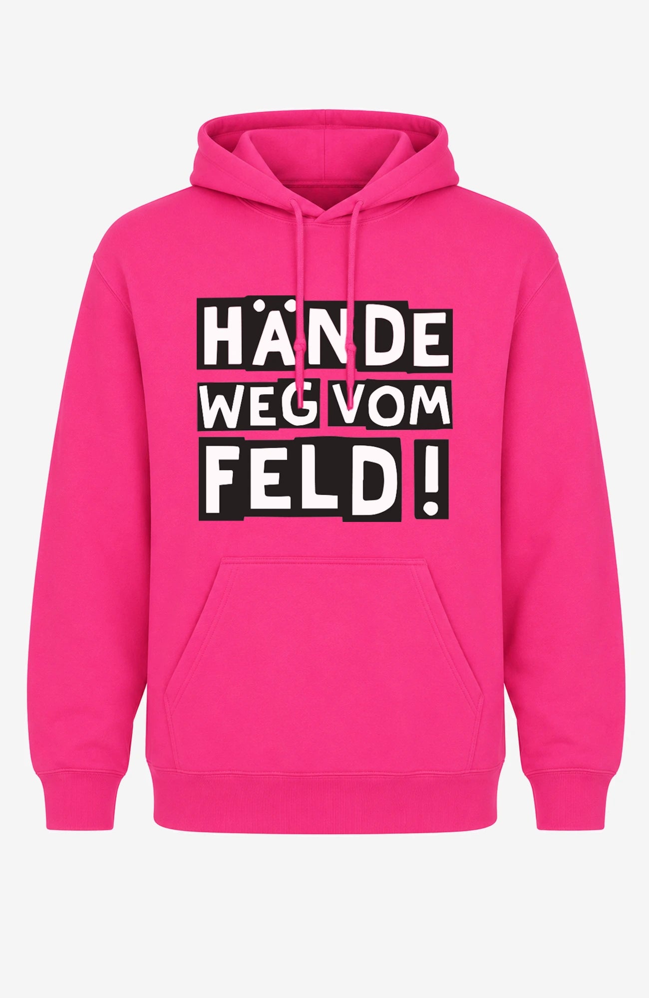 Hände weg vom Feld! | Hoodie | Unisex | Tempelhofer Feld Berlin Statement Hoodie Pink Hoodie Tempelhofer_Feld_-_Pink_-_Sandfarben-_Front_-_EnrolDesign_-_EnrolShop