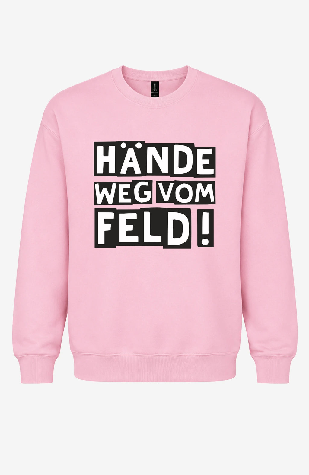 Hände weg vom Feld! | Unisex | Pullover | Tempelhofer Feld Berlin Statement Sweatshirt Light Pink Sweatshirt Tempelhofer_Feld_-_Pullover_-_Light_Pink_-_Sandfarben-_Front_-_EnrolDesign_-_EnrolShop