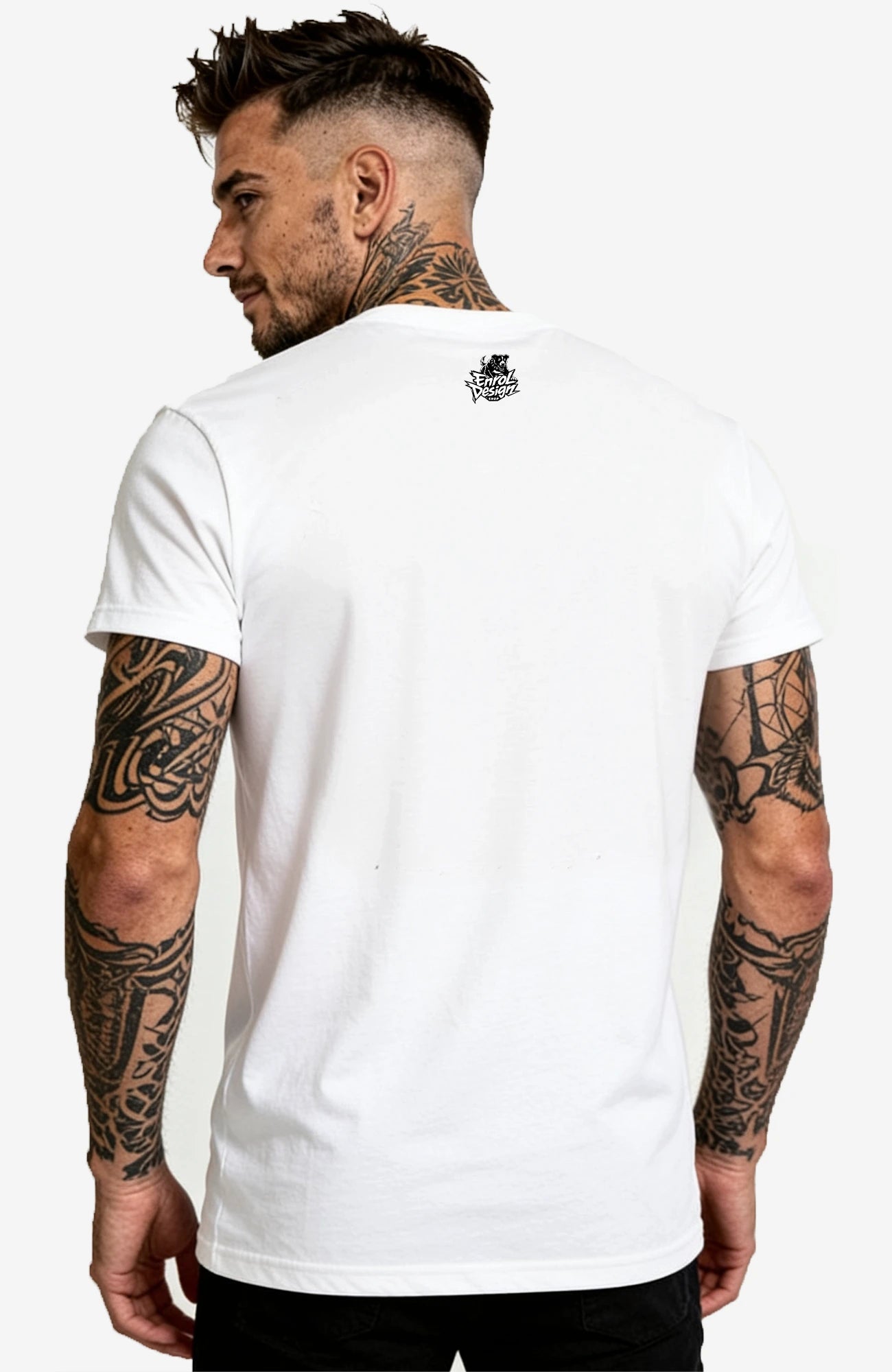 The Mountain Calls | T-Shirt | weiss | Skater T-Shirt Shirt TheMountainsCalls-EnrolDesign-streetwear-skater-T-Shirt-white-Back-Mann01EnrolShop