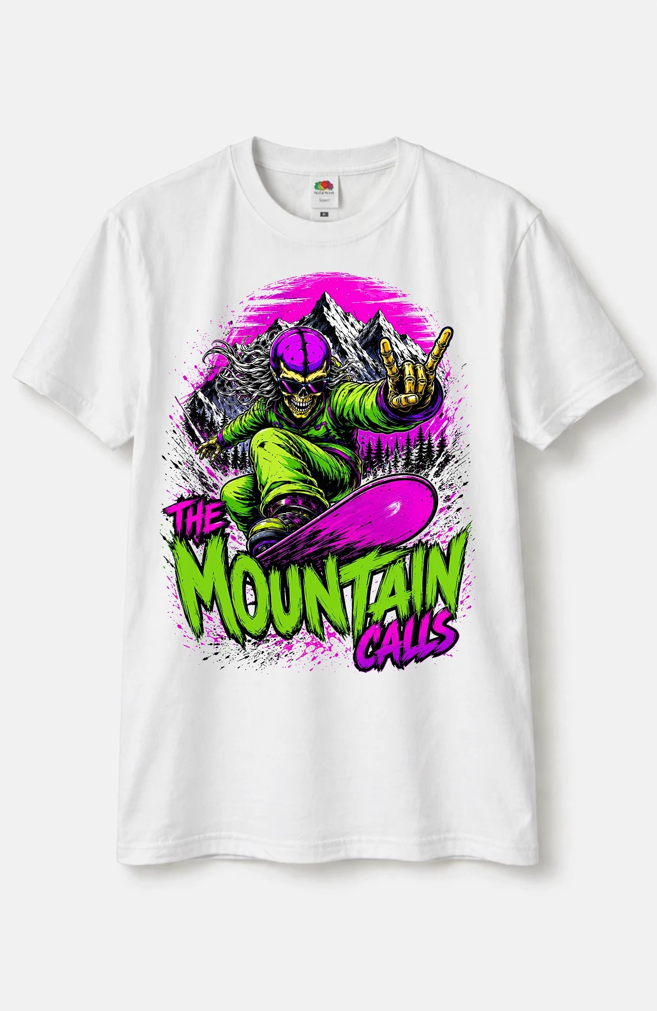 The Mountain Calls | T-Shirt | weiss | Skater T-Shirt Shirt TheMountainsCalls-EnrolDesign-streetwear-skater-T-Shirt-white-Front-EnrolShop