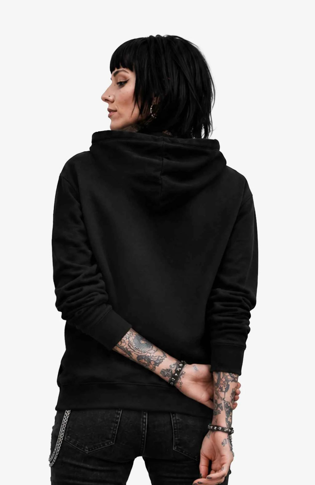 WEAK | Hoodie Damen | Schwarz Hoodie Weak-SkaterHoodie-streetwear-Hoodie-Black-Back-EnrolDesign-EnrolShopWomen01