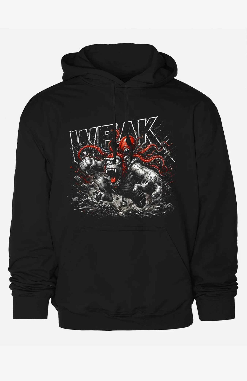 WEAK | Hoodie Damen | Schwarz Hoodie Weak-SkaterHoodie-streetwear-Hoodie-Black-Front-EnrolDesign-EnrolShop