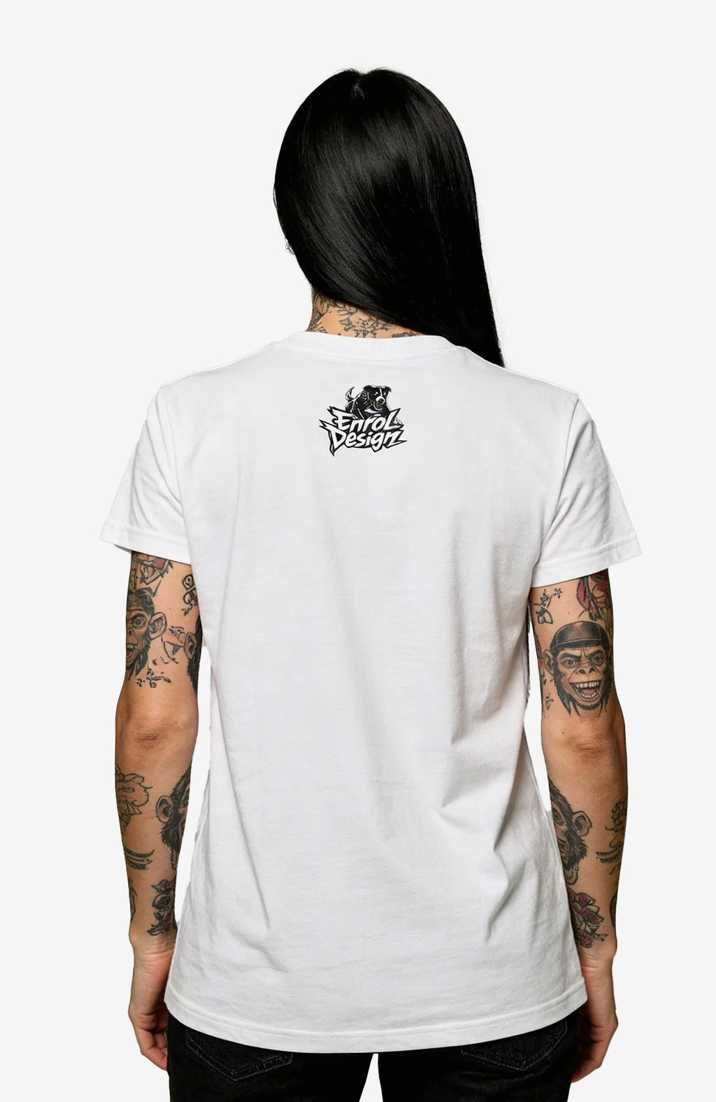 No Brakes No Plan T-Shirt Shirt no-brakes-no-plan-streetwear-tshirt-weiss--Back-Model