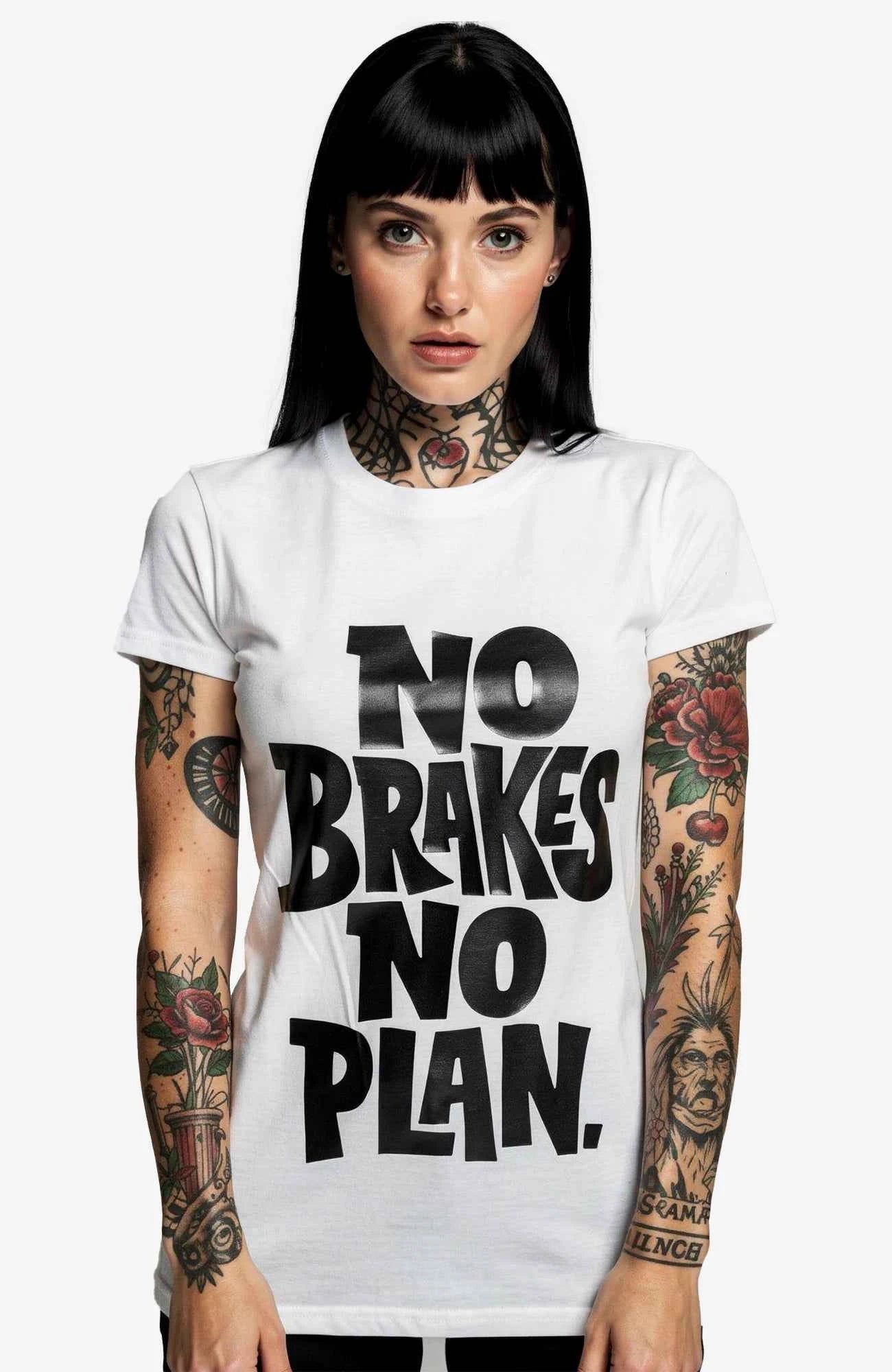 No Brakes No Plan T-Shirt Shirt no-brakes-no-plan-streetwear-tshirt-weiss-Header