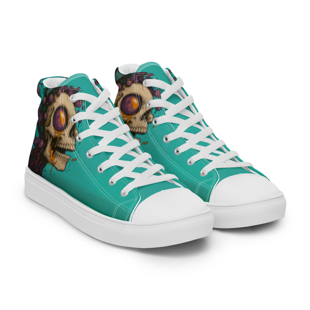 Toxic Skull High Tops | Damen 12 Sneaker womens-high-top-canvas-shoes-white-right-front-69dfcade9ebab