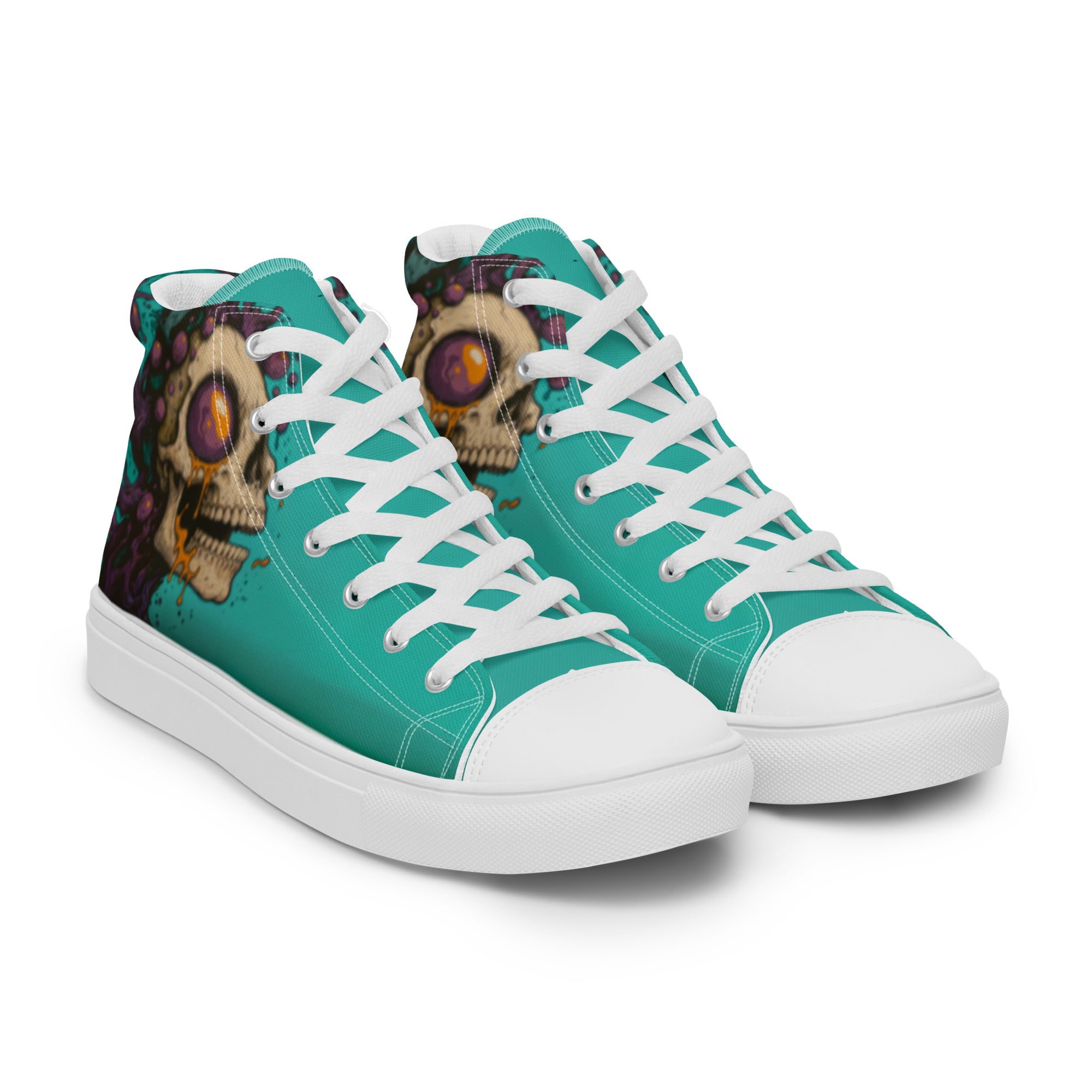 Toxic Skull High Tops | Damen 12 Sneaker womens-high-top-canvas-shoes-white-right-front-69dfcade9ebab